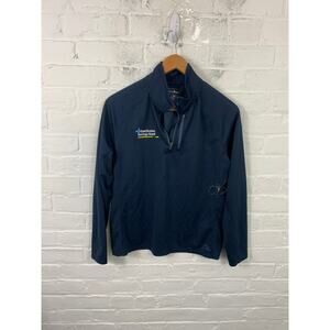 L.L. Bean Women's Slightly Fitted 1/4 Zip Sweater Long Sleeves Blue Size L